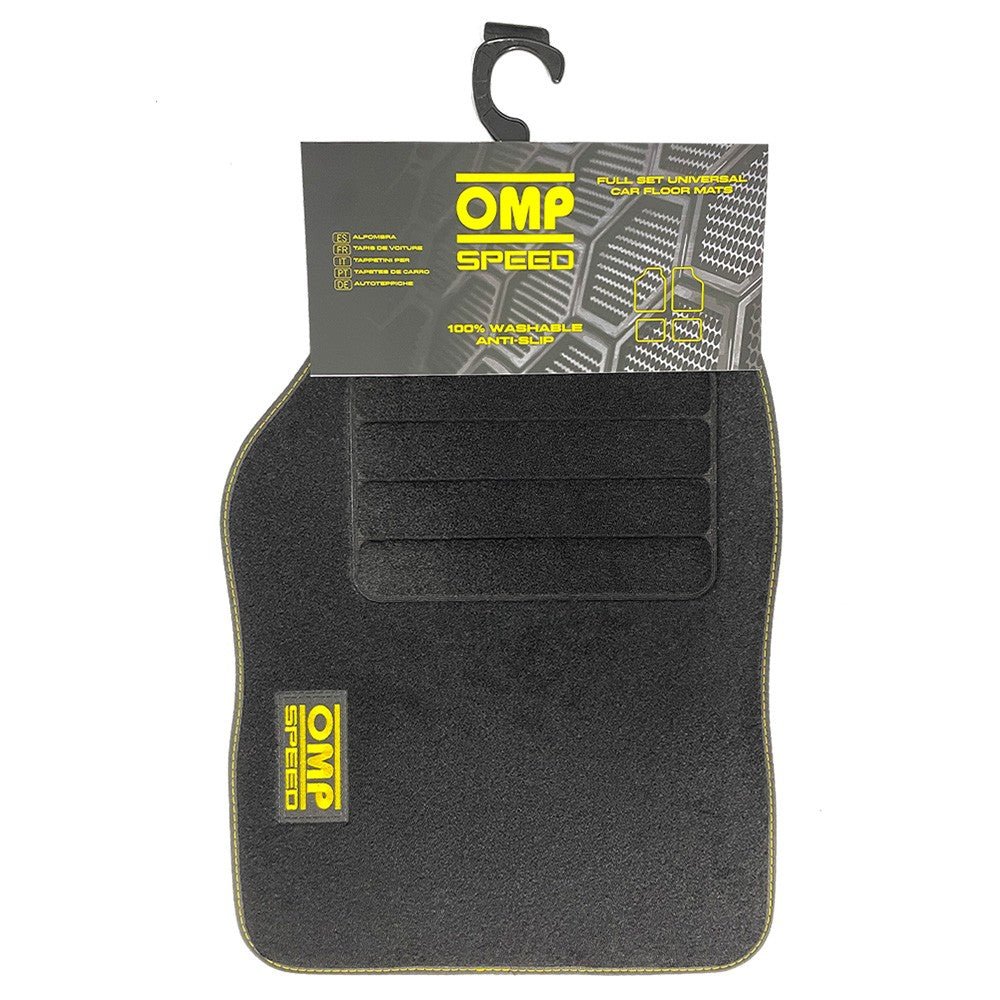 Tapetes OMP SPEED Preto Logo Amarelo - Omp