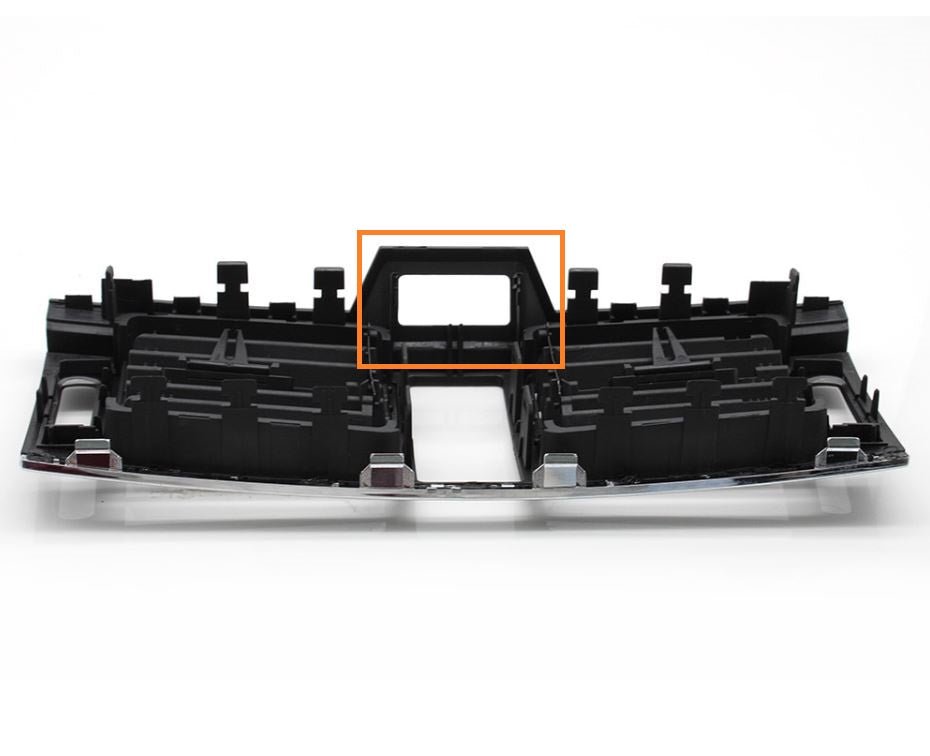 Ventilação Central Frontal Cinza Escuro Mercedes - Benz Classe C W204 2007 - 2011 C/ Recorte p/ Botões - GTD Car Parts